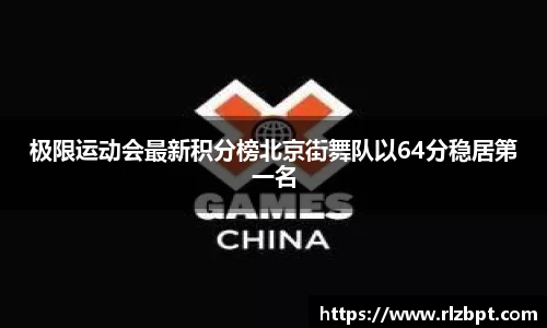 极限运动会最新积分榜北京街舞队以64分稳居第一名